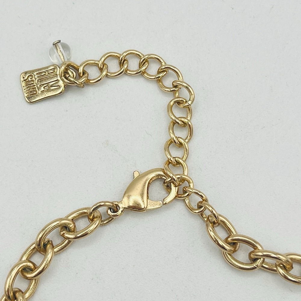 Robert Lee Morris SoHo RLM Gold Necklace Tone Turquoise Moon Star Heart Pendant - Picture 3 of 5